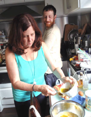 Pattie making matzah balls.JPG