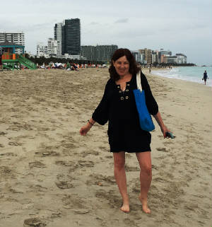 Barefoot on the beach in Miami.JPG