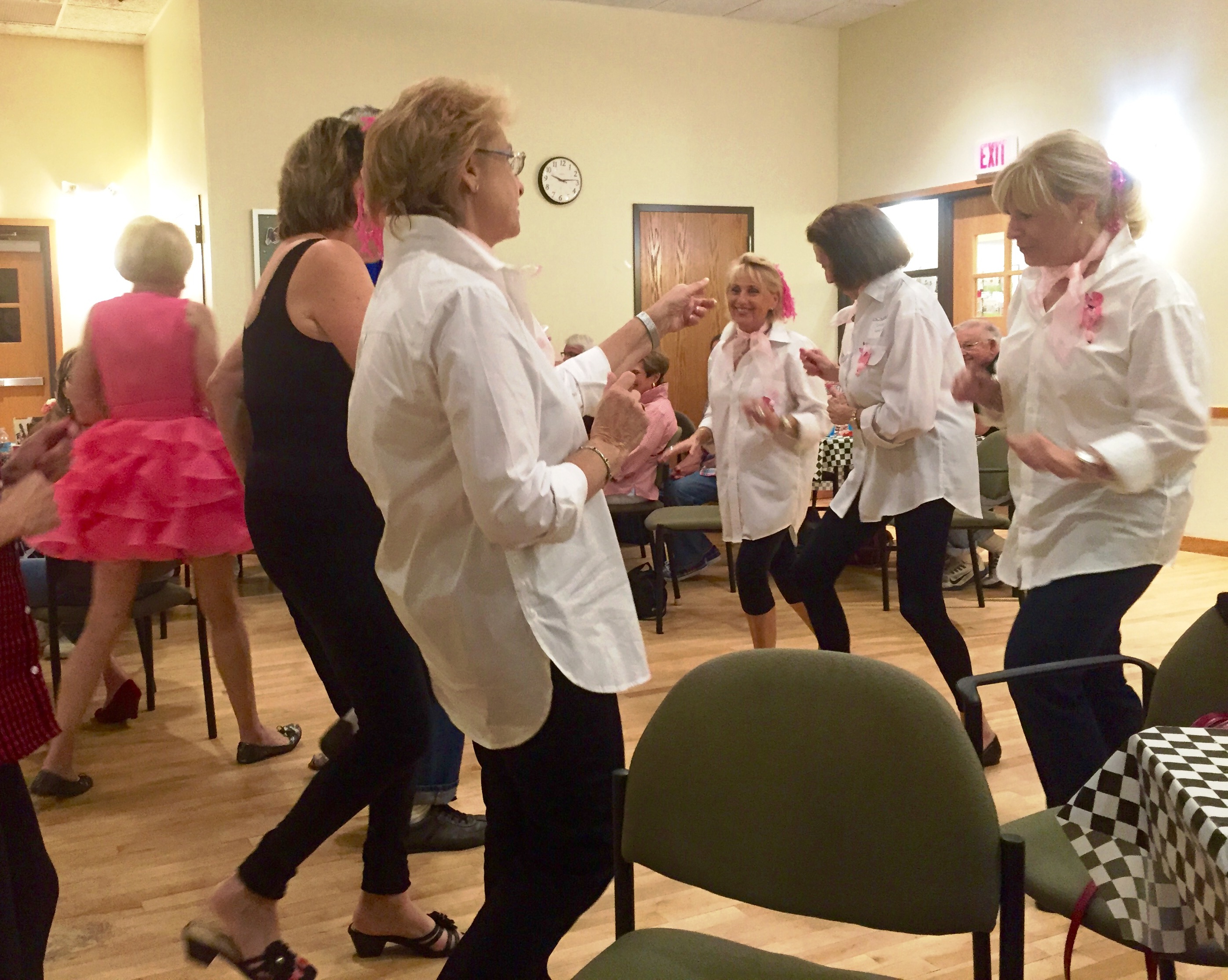 Line dancers at Cookie's '50s party.jpg