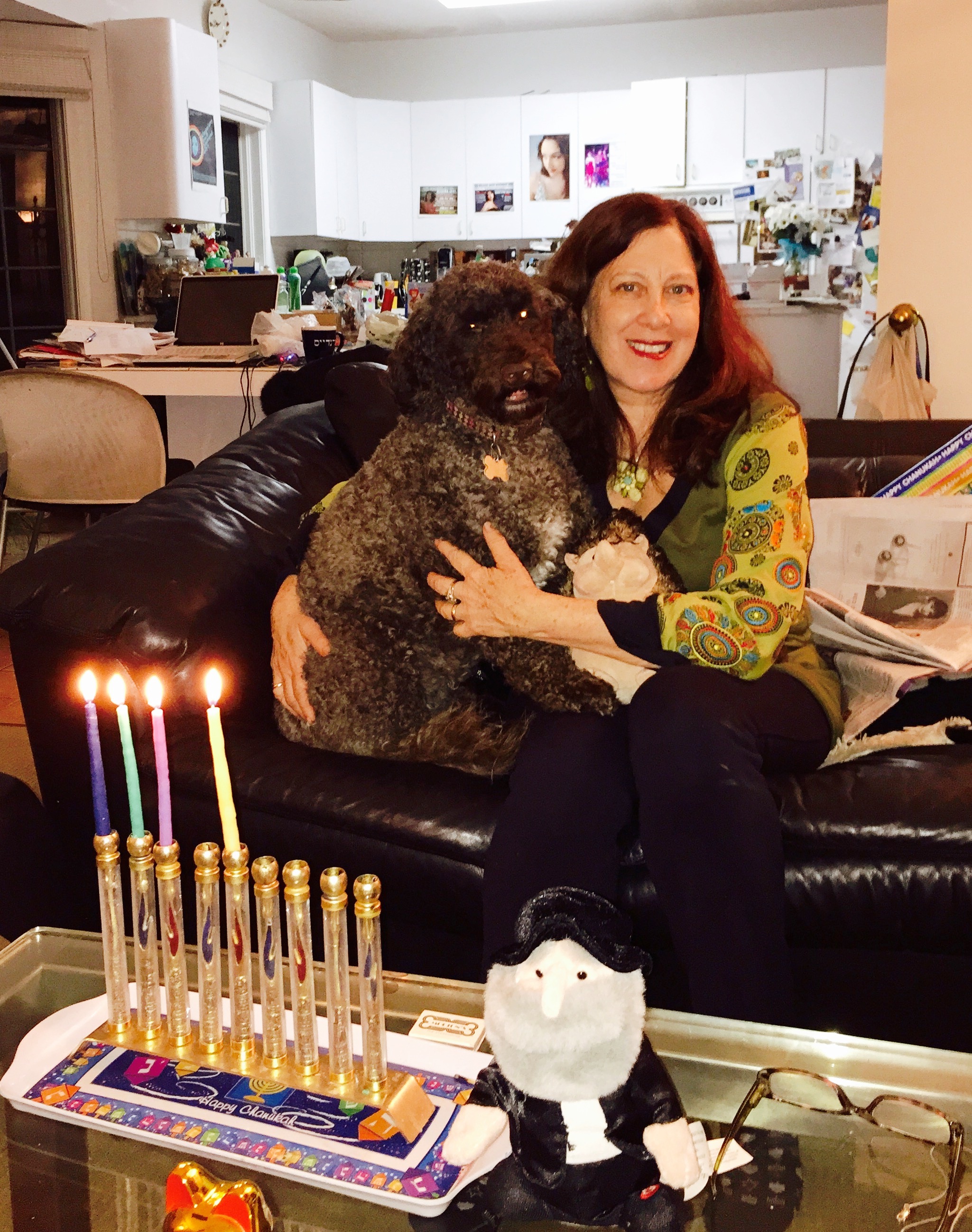 Pattie with Latke last Hanukkah.jpg