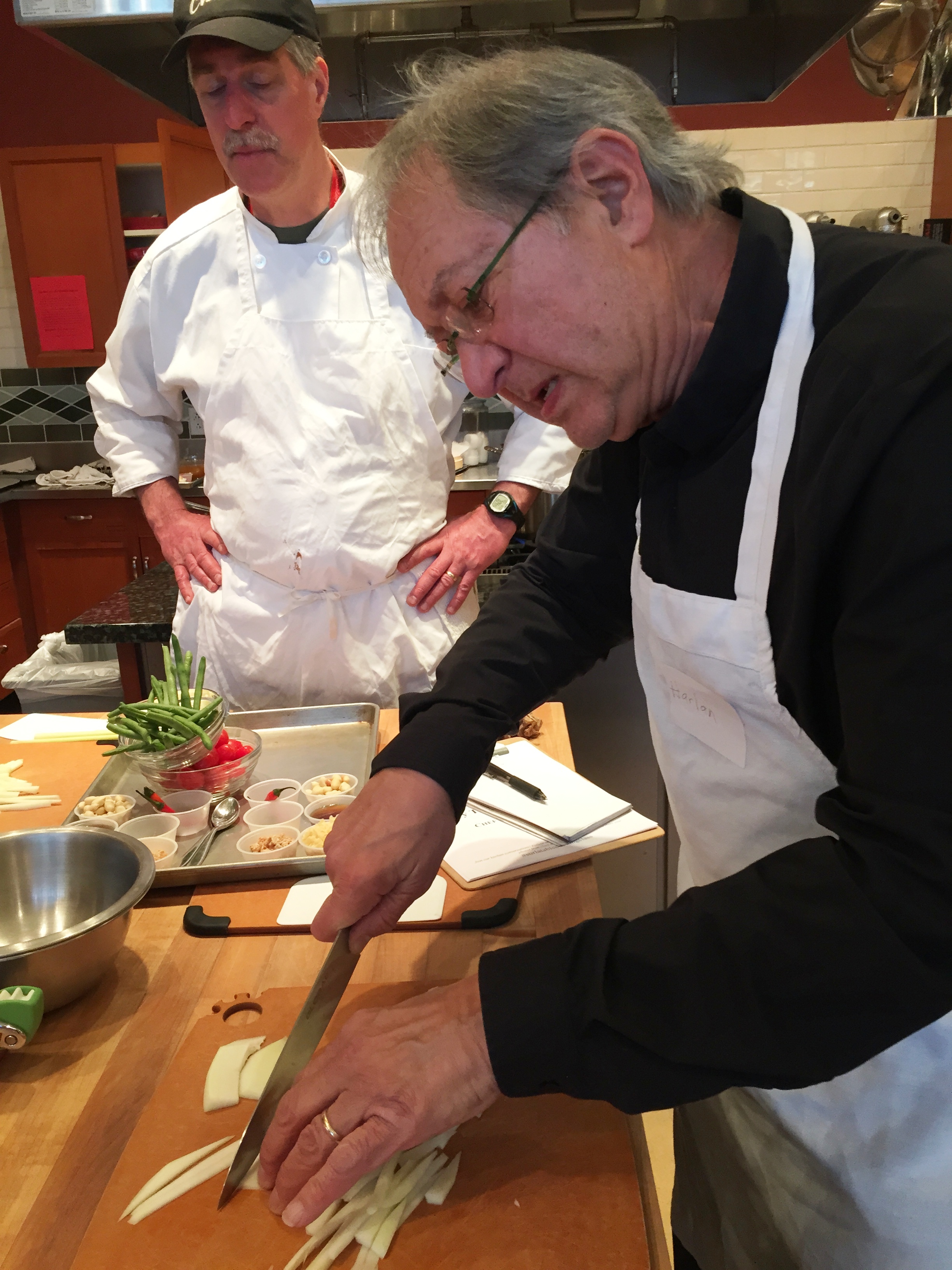 Thai cooking class Harlan hogged the knife.JPG