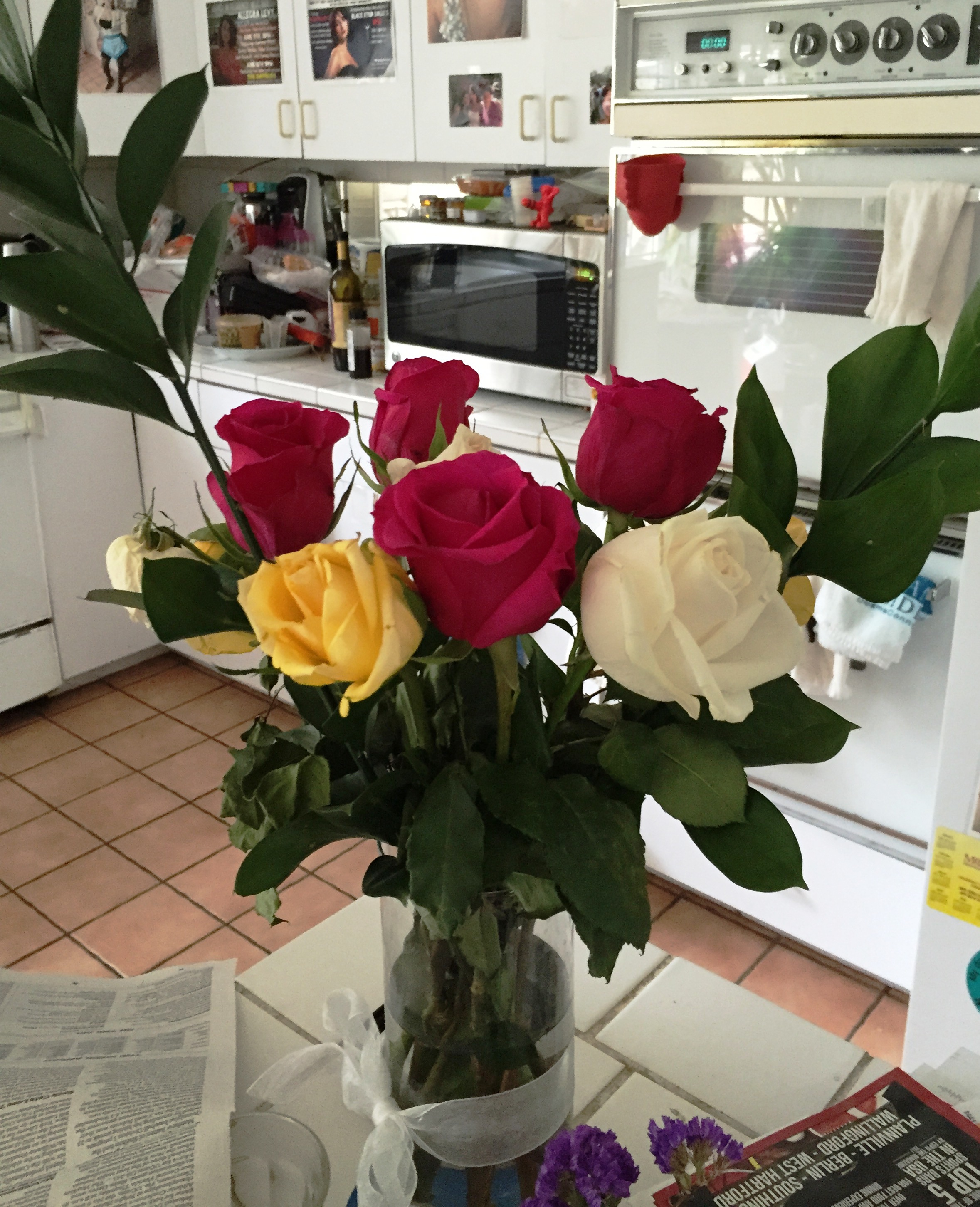My husband bought me new roses.JPG